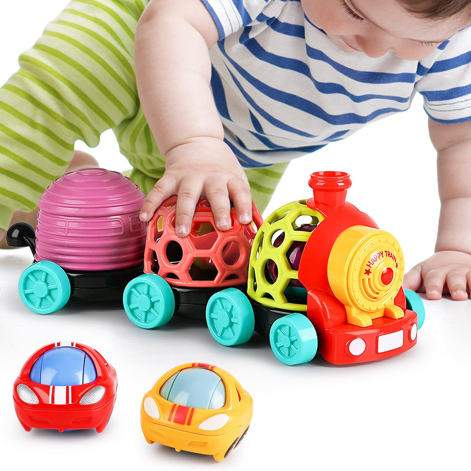 iplay baby train assembly: safe, grip-friendly pieces for push-along fun