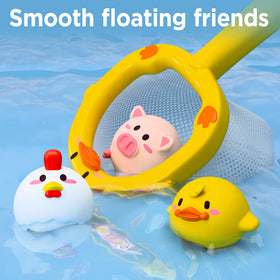 iPlay bath toy fishing net ready to scoop floating toys in water