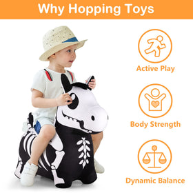 iplay Bouncy Pals Skeleton Horse front-view showing kid riding.