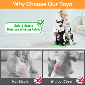 iplay Bouncy Pals Skeleton Horse plush-cover close-up highlights soft, skin-friendly material.