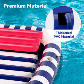 iPlay Built-in Cup Holder Blue Lounger keeps drinks handy poolside.