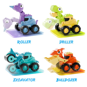 iplay dinosaur-truck sandbox play scene invites tactile, imaginative construction play.