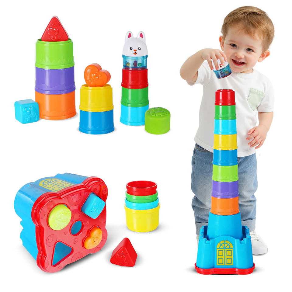 iPlay iLearn 23-inch stack castle ready for tall, engaging play