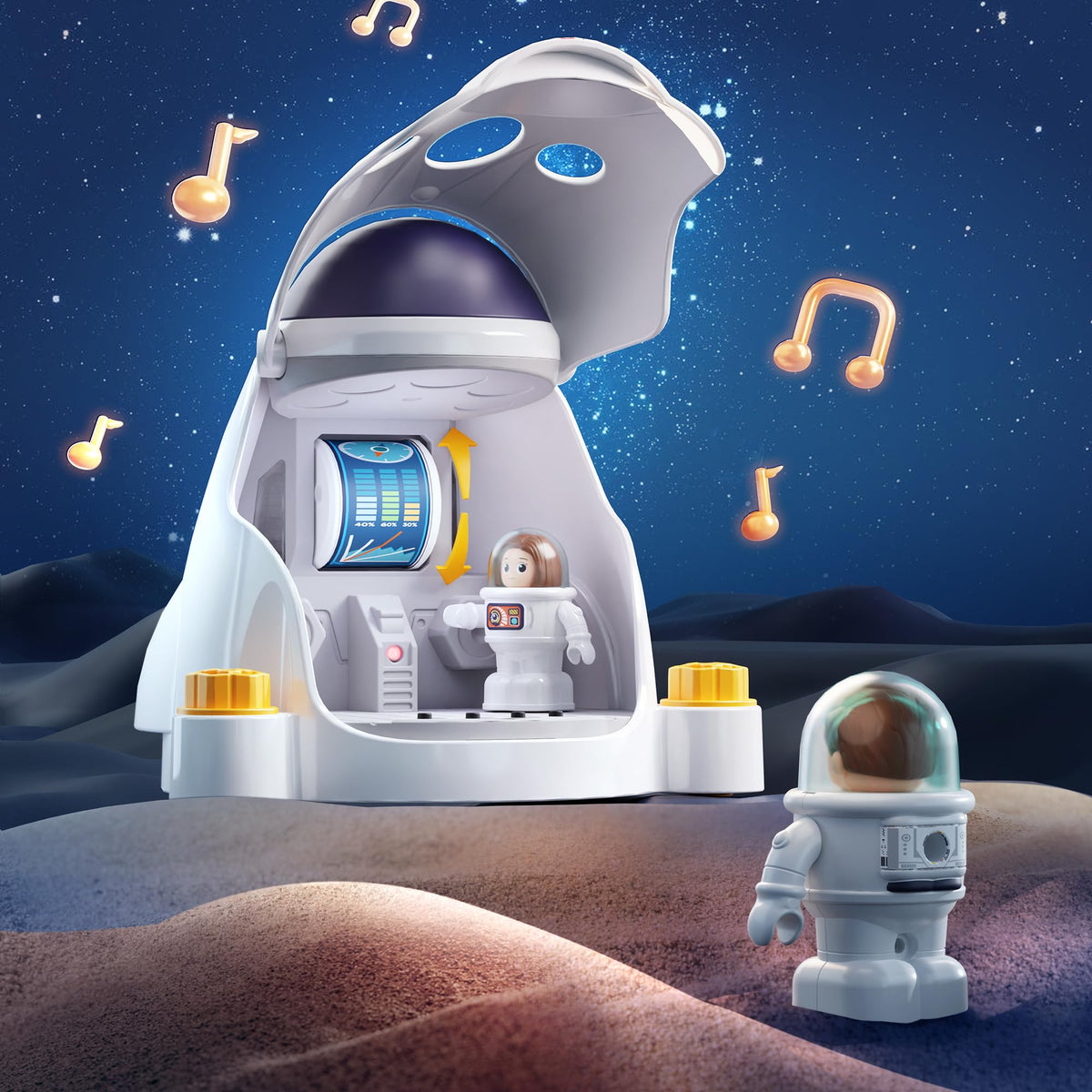 iPlay iLearn astronaut figures ready for play, encouraging storytelling and role-play