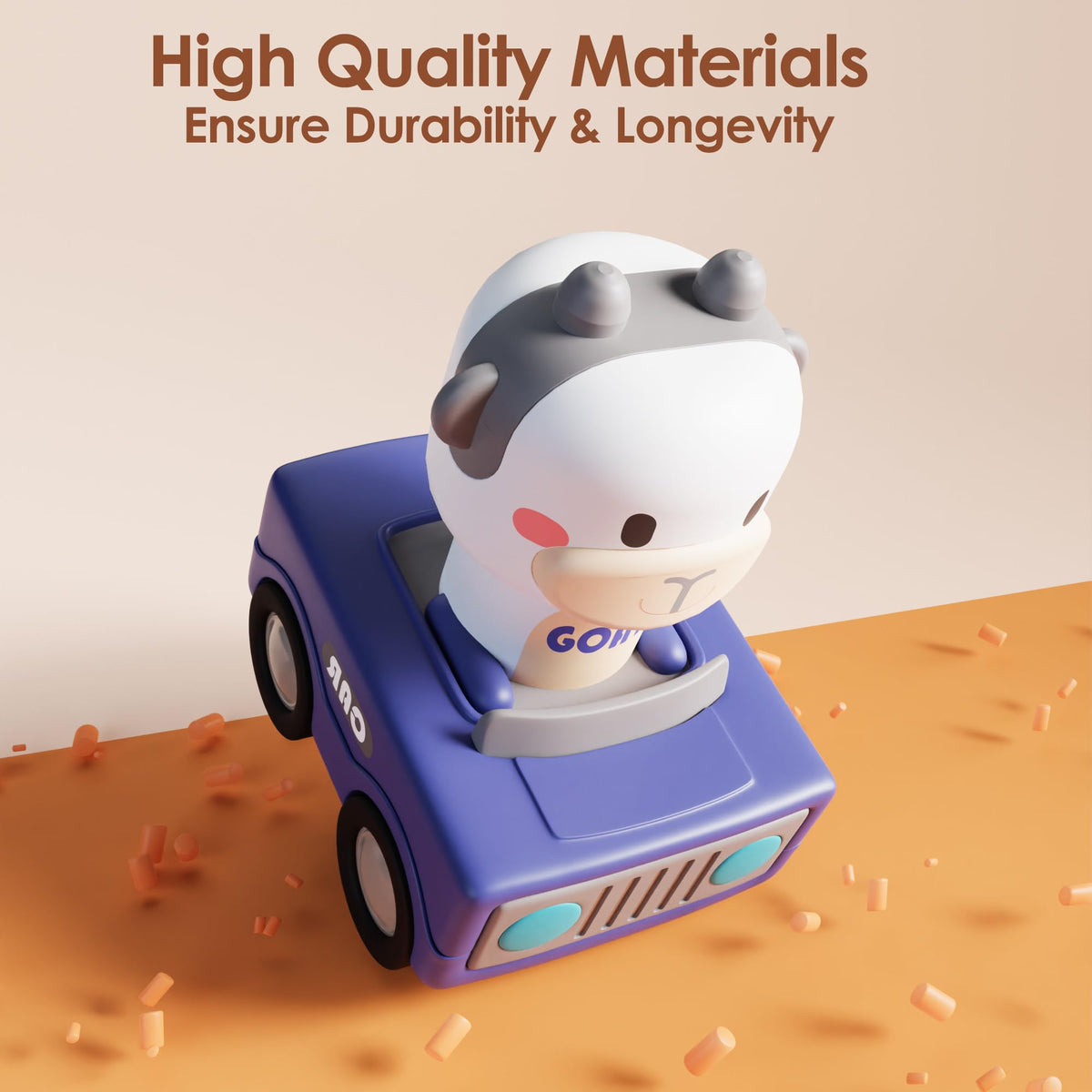 iPlay iLearn baby animal racing cars front view promotes imaginative play.