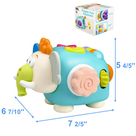 iPlay iLearn elephant cube safe-edges ensure gentle handling for curious infants and toddlers.