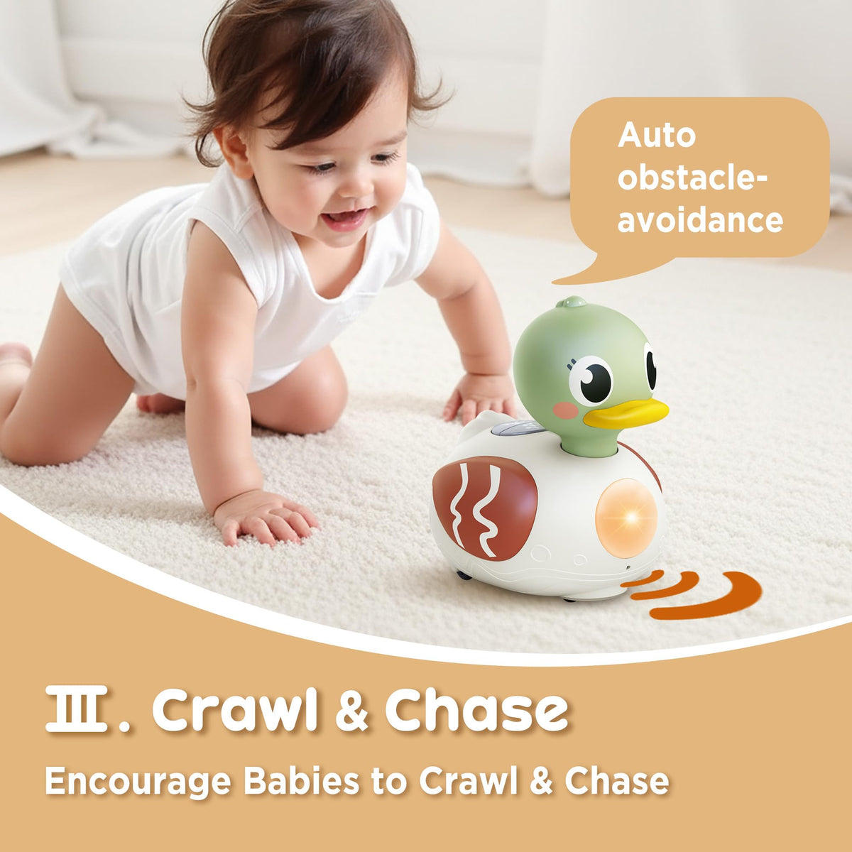 iPlay iLearn lullaby-mode emits soft light for bedtime soothing.