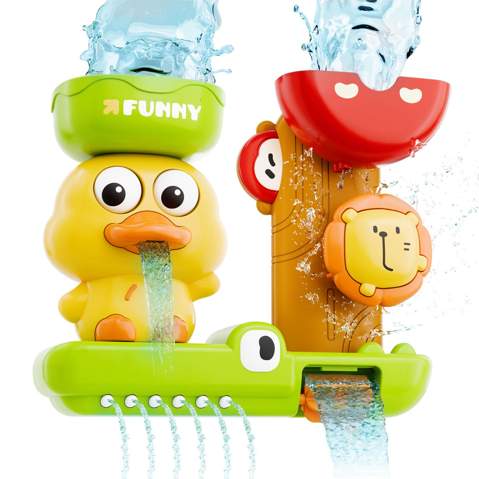 iplay-ilearn bath toy duck-spray engages children during bath time