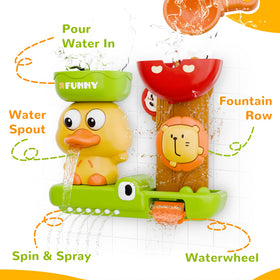 iplay-ilearn bath toy suction-cups securely attaches to tub