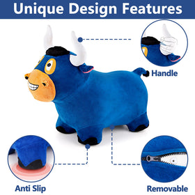 iplay ilearn Bouncy Pals bull-hopping-horse easy-inflate pump speeds setup.
