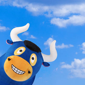 iplay ilearn Bouncy Pals bull-hopping-horse cozy ride with soft-touch materials.