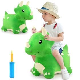 iPlay iLearn Bouncy Pals Dinosaur Hopper front view promotes balance during play