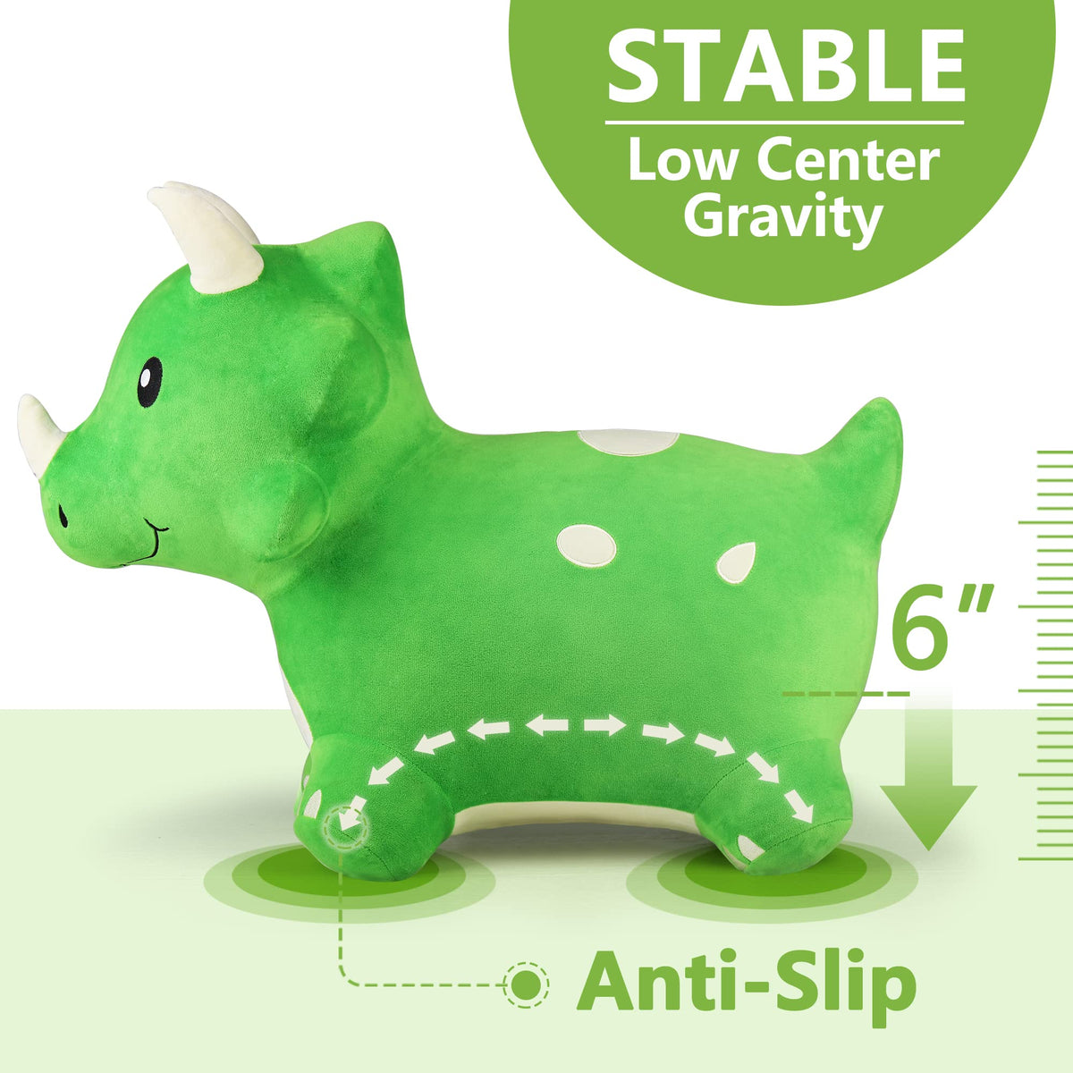 iPlay iLearn Bouncy Pals Dinosaur Hopper kid-ride encourages active imagination