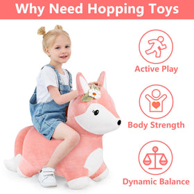 iPlay iLearn soft plush fox hopper with low center of gravity for stable rides.