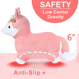 iPlay iLearn comfy plush fox hopper with soft fabric for gentle play sessions.