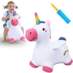 iplay ilearn hopping unicorn close-up showing sturdy legs for safe play
