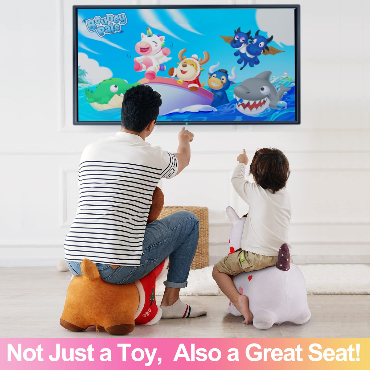 iPlay iLearn Bouncy Pals white hopping horse packaging shows gift-ready presentation
