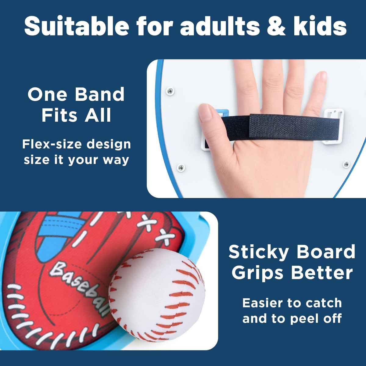 iPlay iLearn catch-and-throw paddles with sticky grips for confident catches.