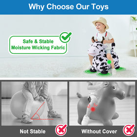 Long ears grip on the iPlay iLearn cow hopper for safety.