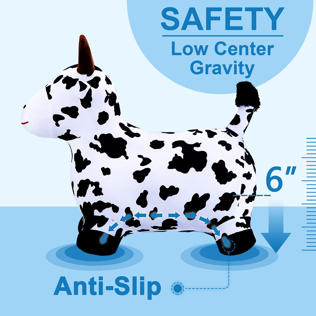 Soft plush texture of the iPlay iLearn cow hopper.