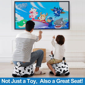 Sturdy base of the iPlay iLearn cow hopper supports confident hopping.