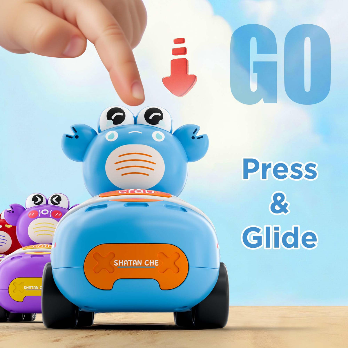iPlay iLearn crab car eye detail; cute design captures attention.