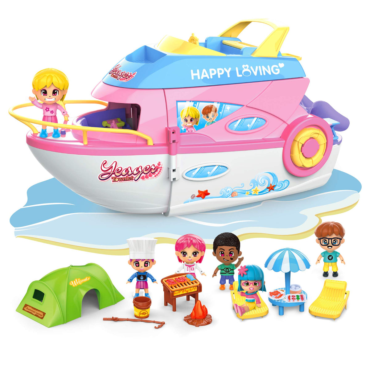 iPlay iLearn cruise ship dollhouse interior for imaginative play and storytelling