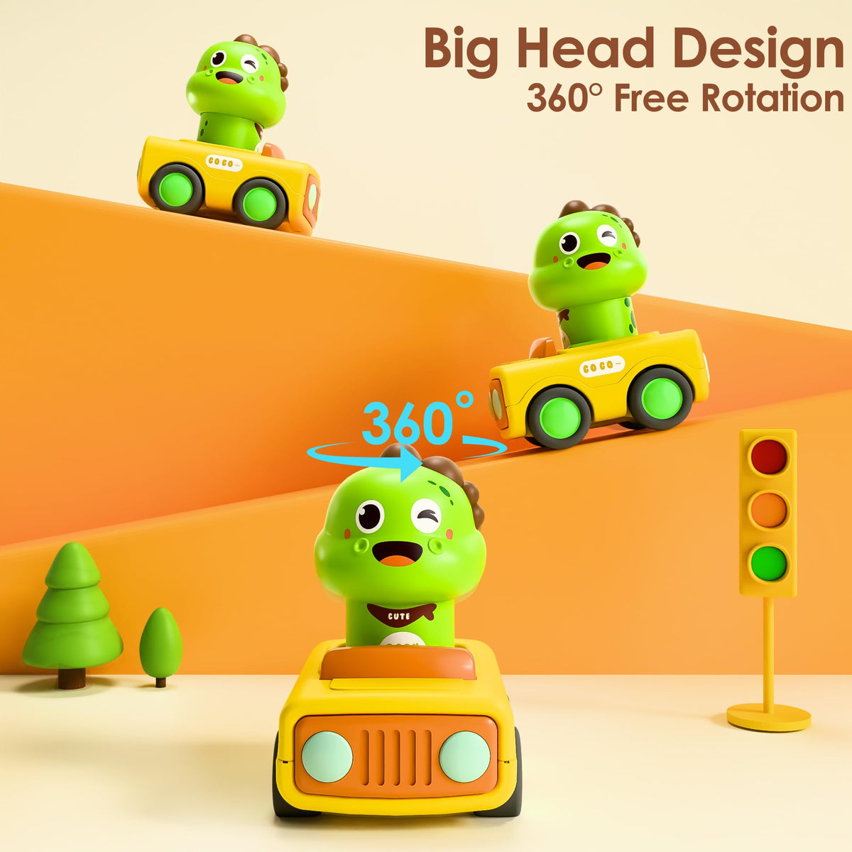 iPlay iLearn Dino design detail highlights bright colors and friendly character.