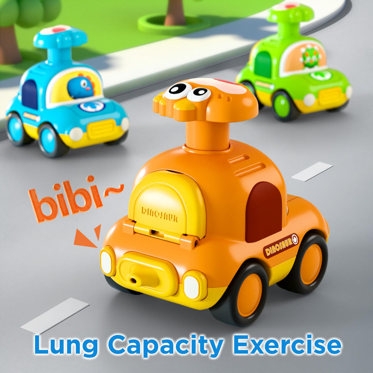 iPlay iLearn toy cars encourage crawling and movement during play.