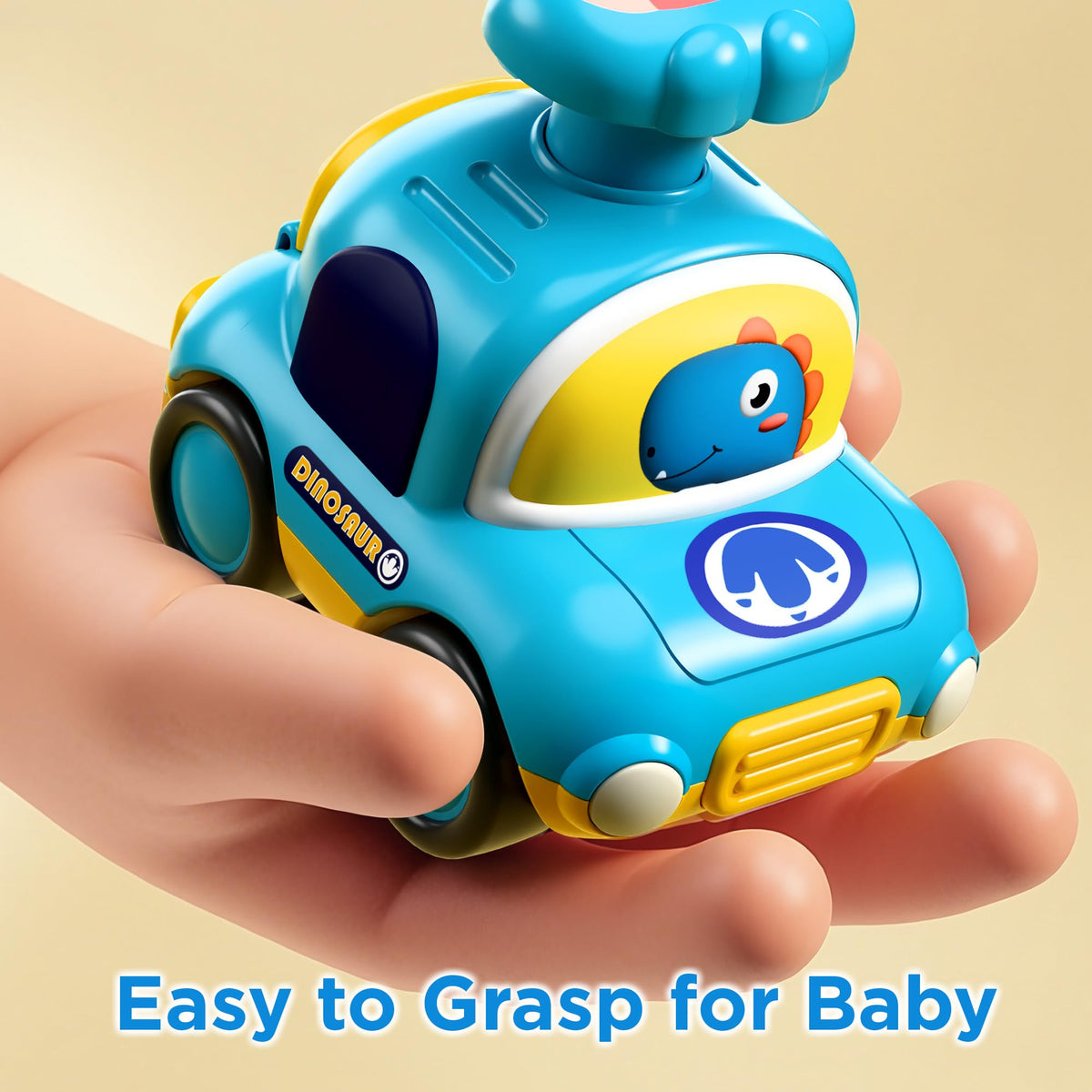 iPlay iLearn colorful dinosaur cars showcase vivid hues for color learning.