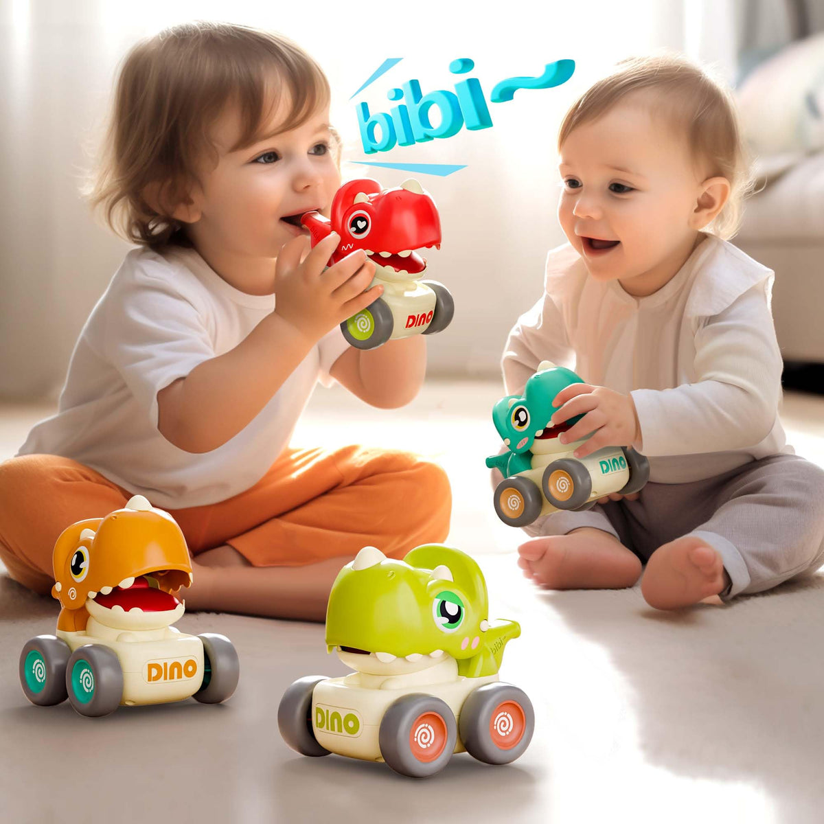 iPlay iLearn dinosaur toddler play setup encourages imaginative storytelling