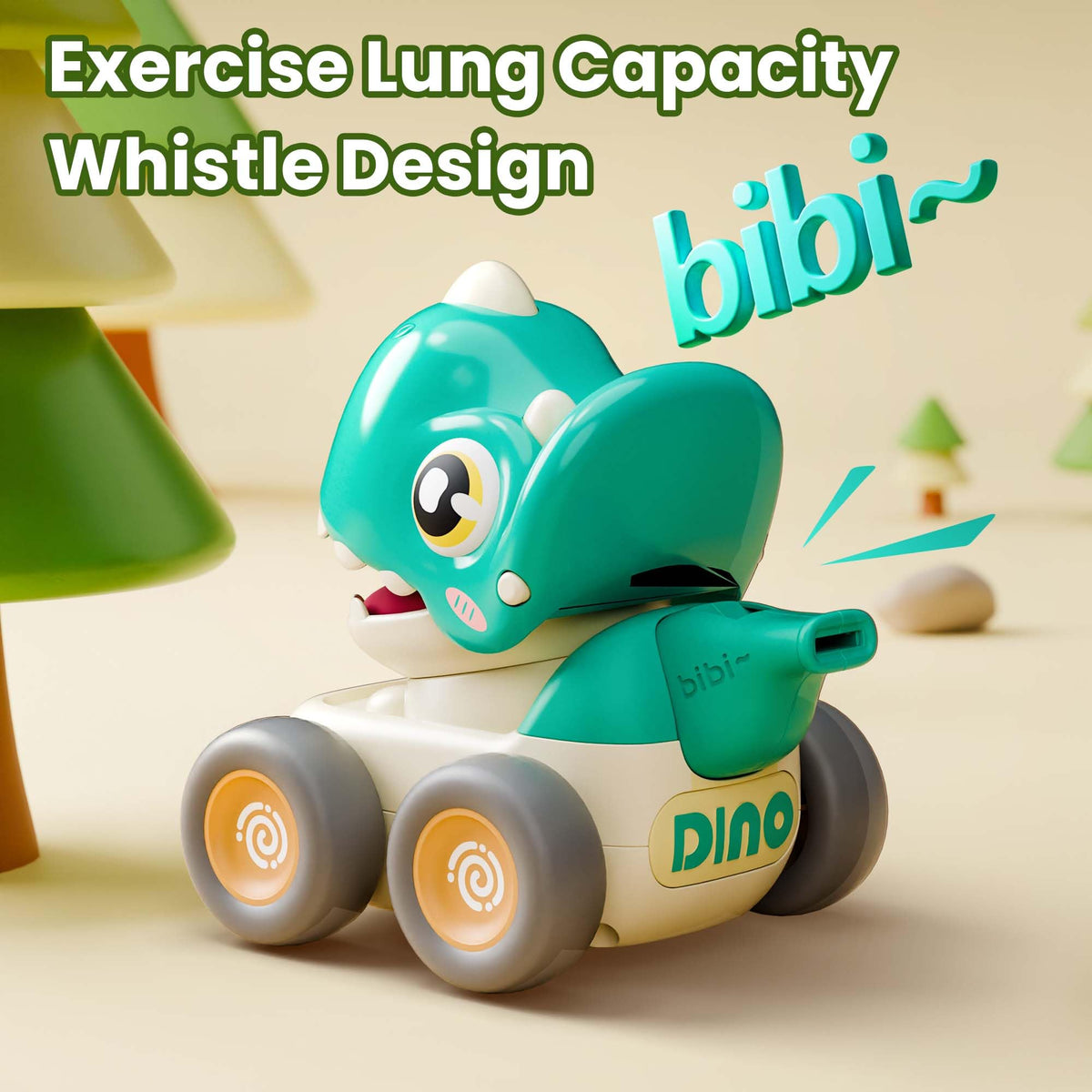 iPlay iLearn dinosaur whistle sound stimulates early hearing during play
