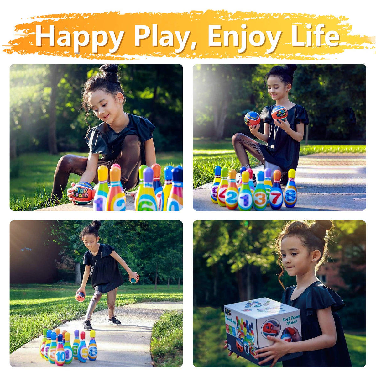 Durable foam pins designed for long-lasting home bowling fun.