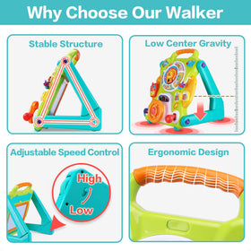 iPlay iLearn easy-grasp handle and triangle frame support safe stepping