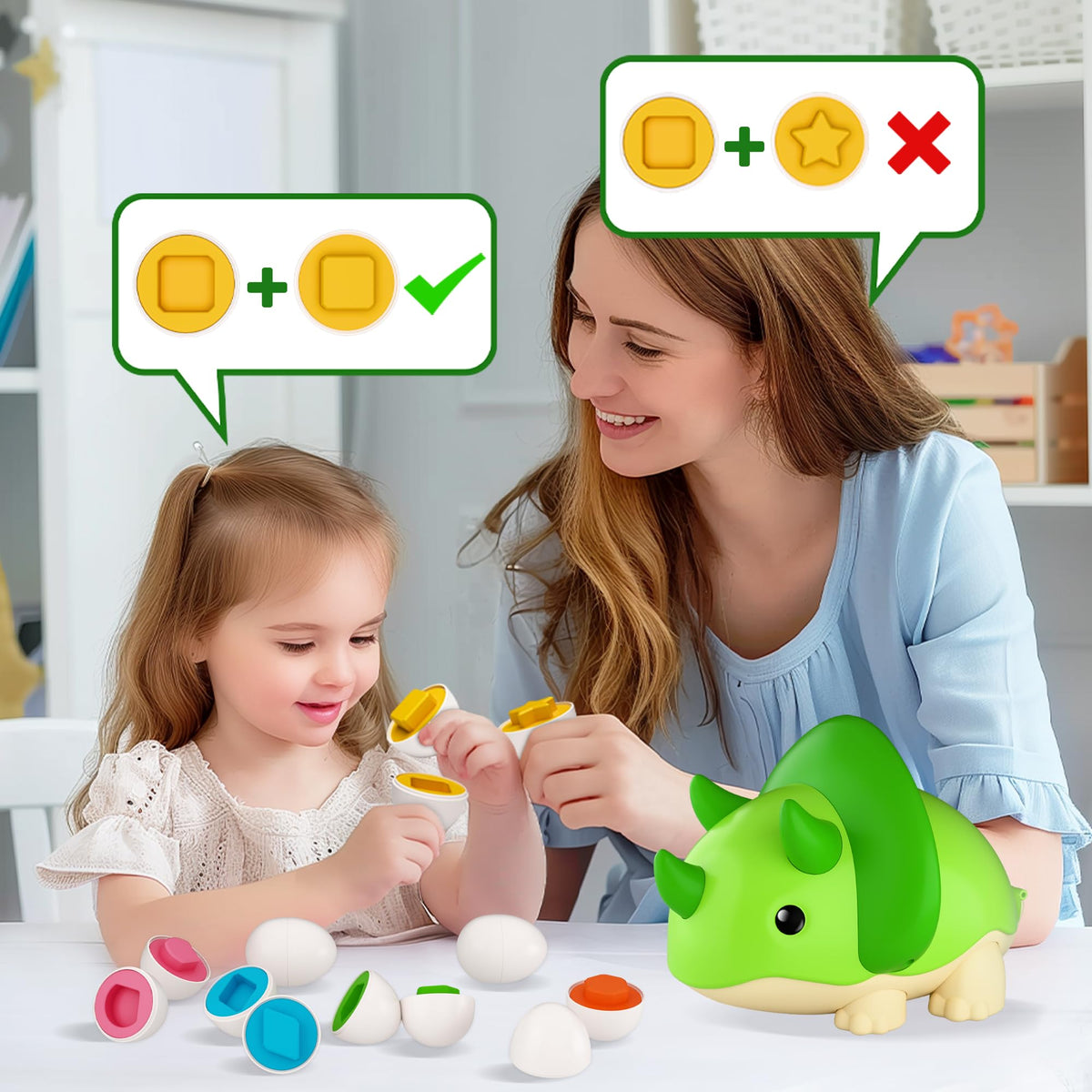 iPlay iLearn eggs inside hollow, inviting collecting and organization