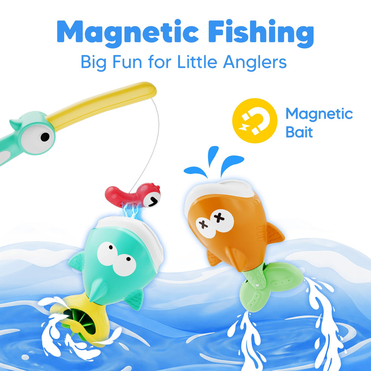 iPlay iLearn floating fish bath toy with magnetic connection