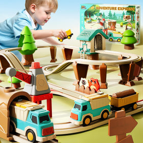 iplay ilearn forest railway construction train for imaginative engineering play