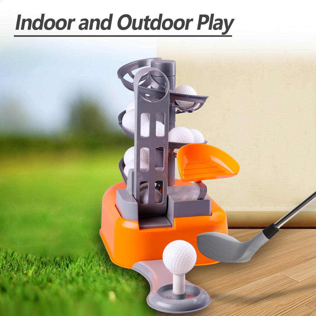 iplay iLearn golf set parts kit showcases complete play options.