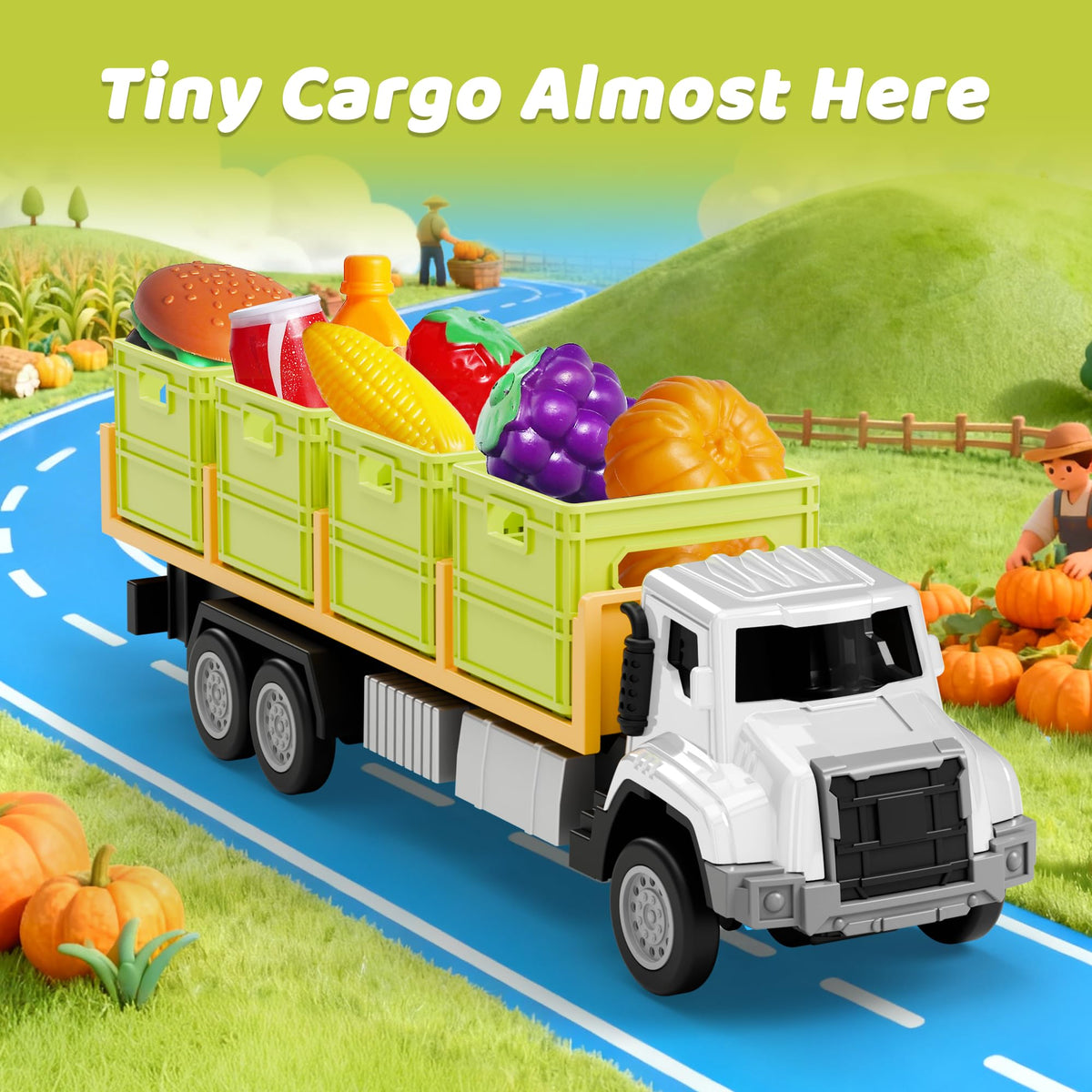 iPlay iLearn grocery delivery role-play on a flat surface