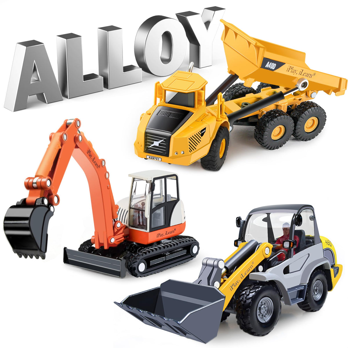 iPlay iLearn heavy-duty dump truck for durable sandbox play and realism.