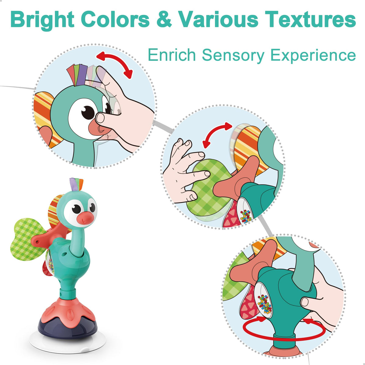 iPlay iLearn high chair toy suction accessory keeps busy hands near mealtime