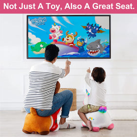 iplay ilearn unicorn ride-on toy designed for balance and movement practice