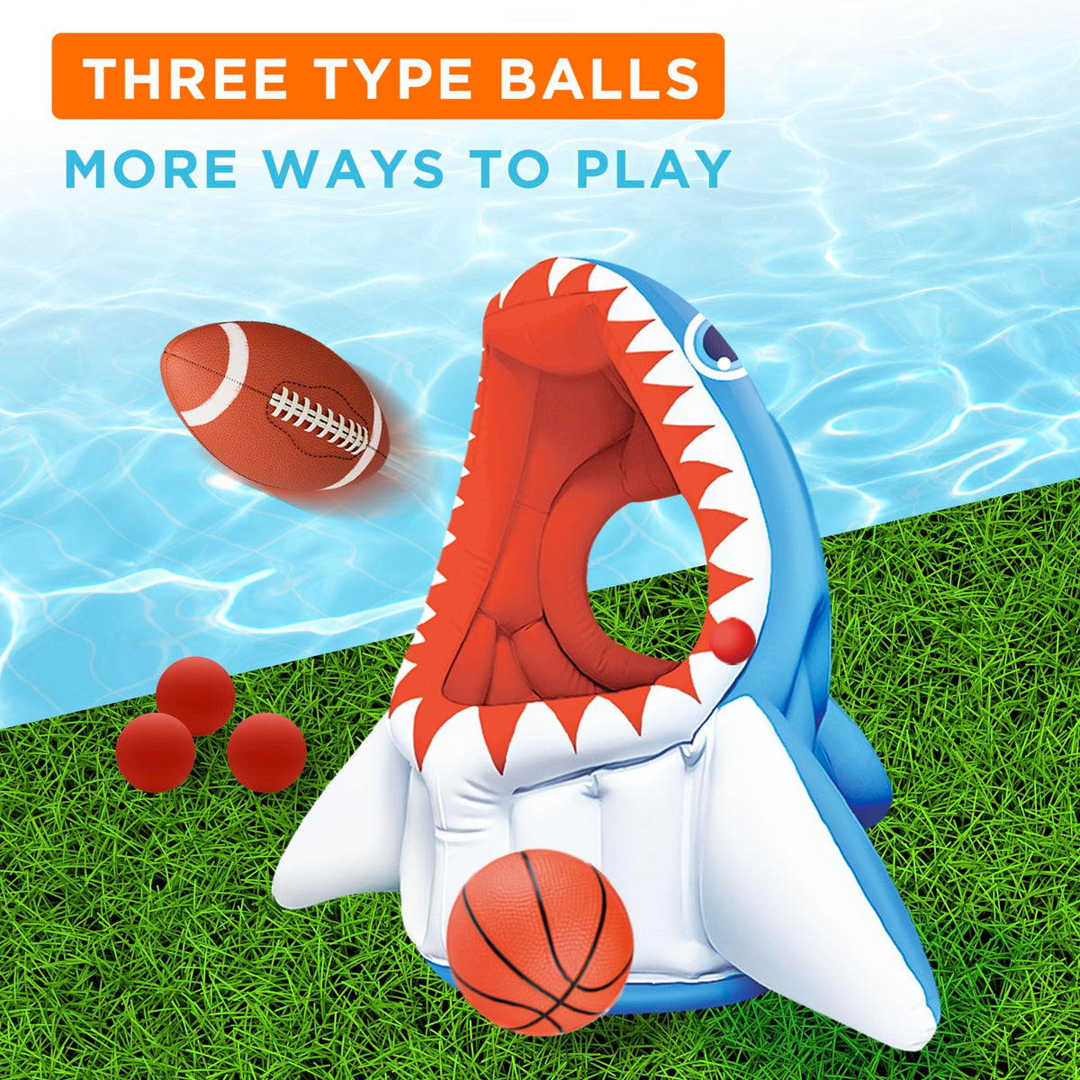 iPlay iLearn inflatable shark toy crafted from premium PVC.