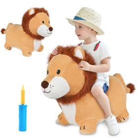 iPlay iLearn Lion Hopper front view with soft plush fabric for safe toddler play