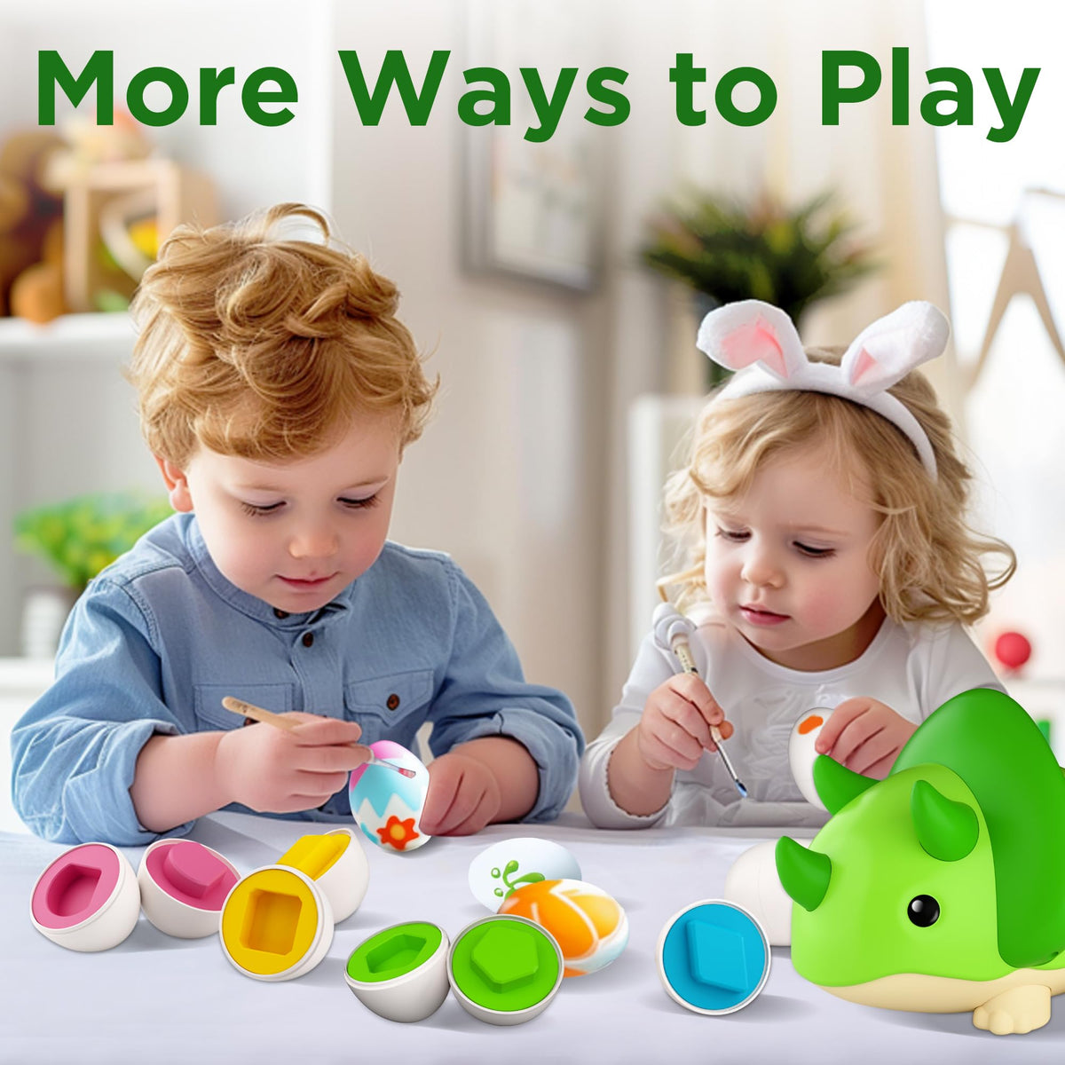 iPlay iLearn matching egg shapes demonstrating early shape recognition through touch