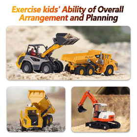 iPlay iLearn metal diecast construction vehicles set for durable outdoor fun.