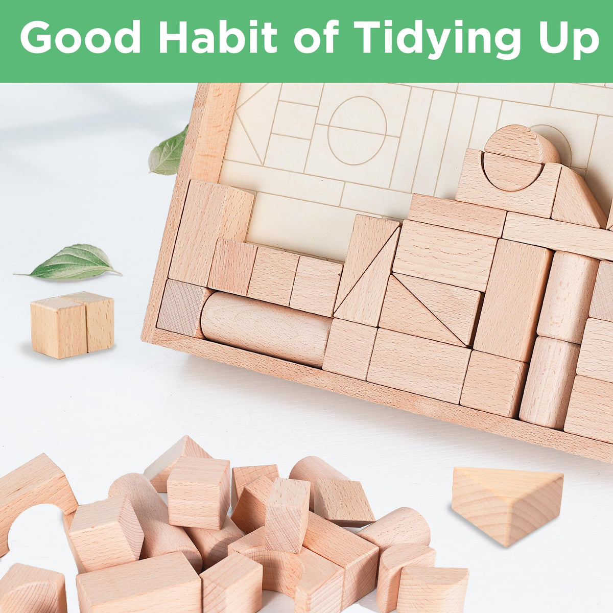 iPlay iLearn natural wood blocks showcase premium craftsmanship and a safe finish.