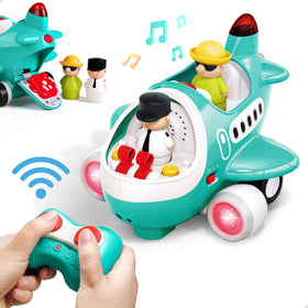 iPlay iLearn remote-control plane front view shows easy-grip controls for toddlers