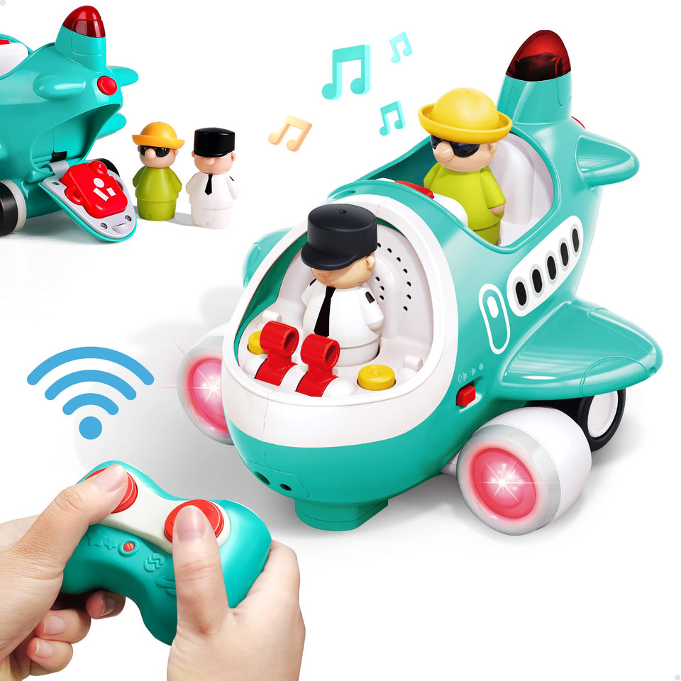 iPlay iLearn remote-control plane front view shows easy-grip controls for toddlers