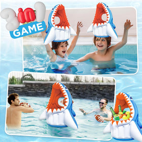 iPlay iLearn inflatable shark football for portable yard fun.
